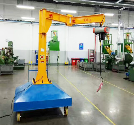 Folding arm jib crane