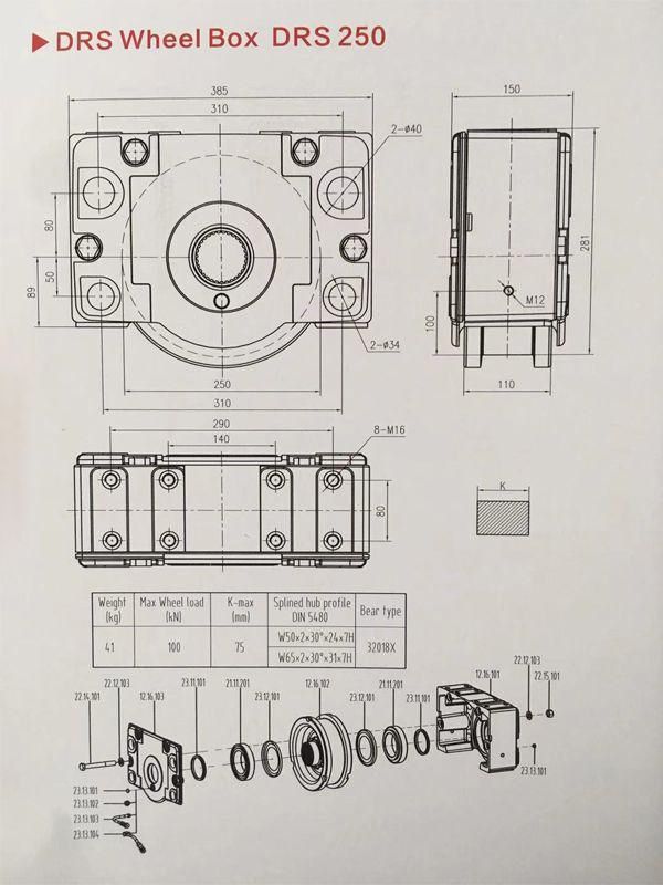 DRS 250 wheel box
