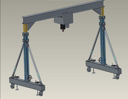 Adjustable height mobile gantry crane