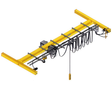 Lightweight single beam crane with rope hoist