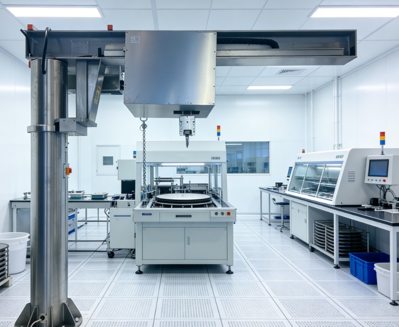 Column mounted stainless steel jib crane