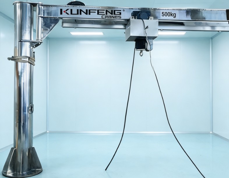 500kg SS floor mounted jib crane